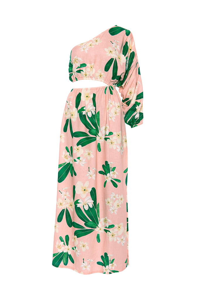 Pink Frangipani Maxi Dress