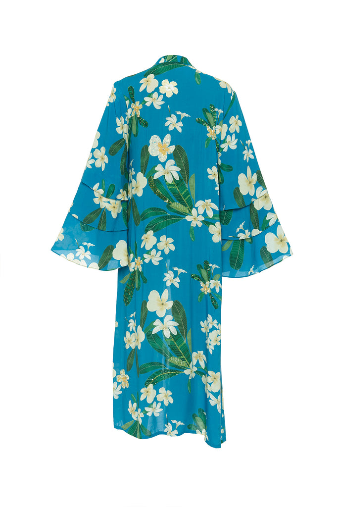 Peacock Frangipani Kimono