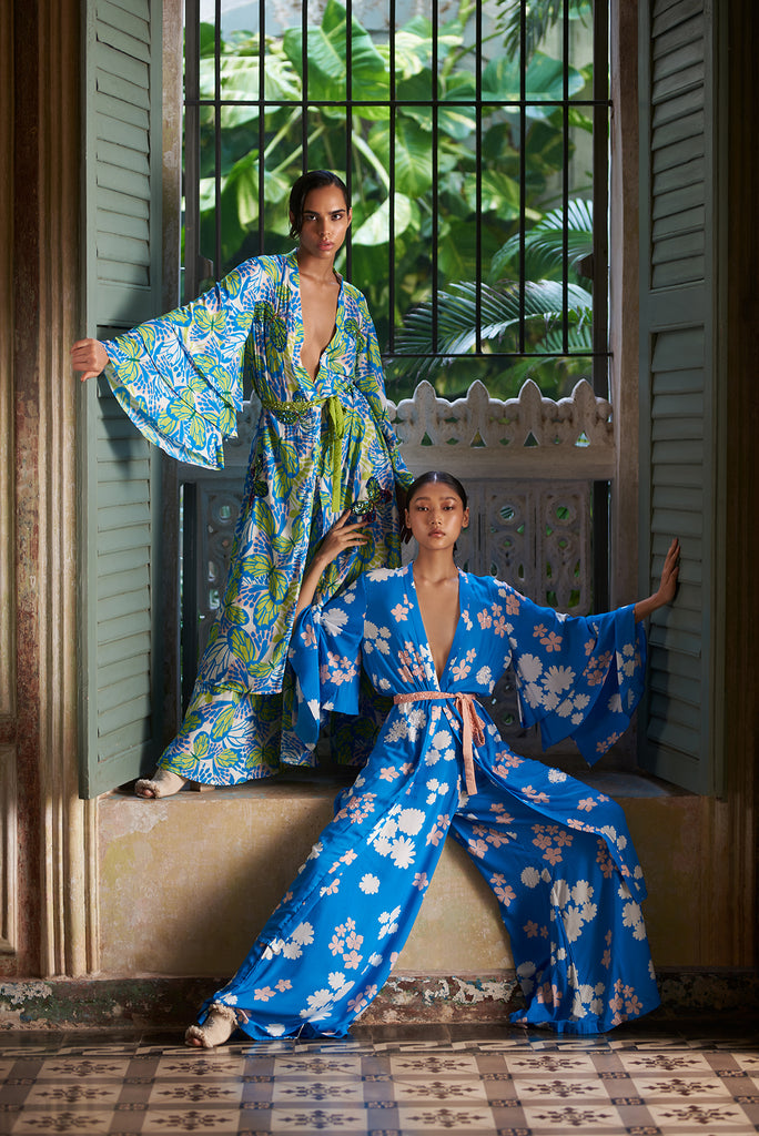 blue marigold flared pants