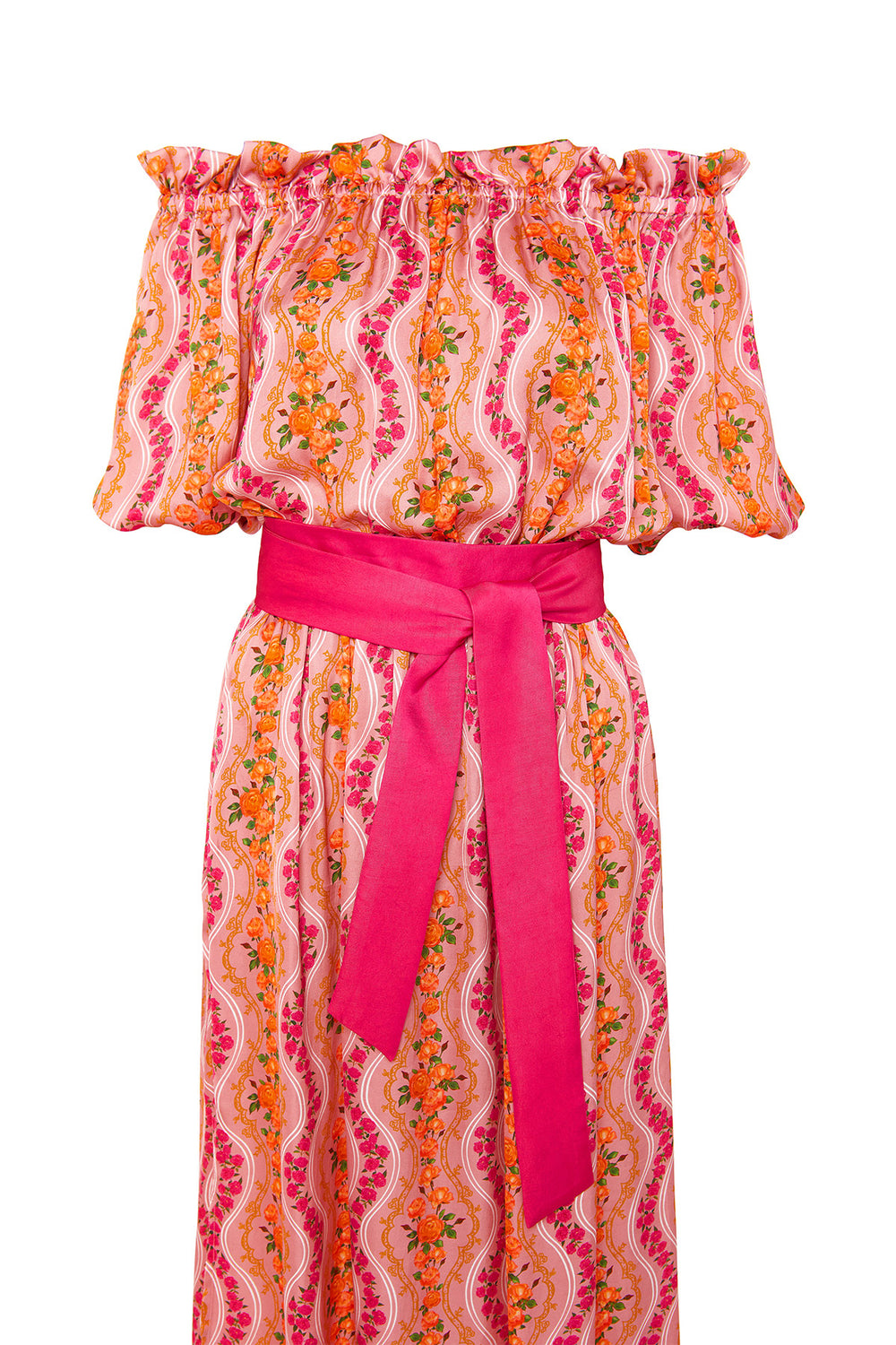 Verne Off Shoulder Maxi Dress - Pink Floral
