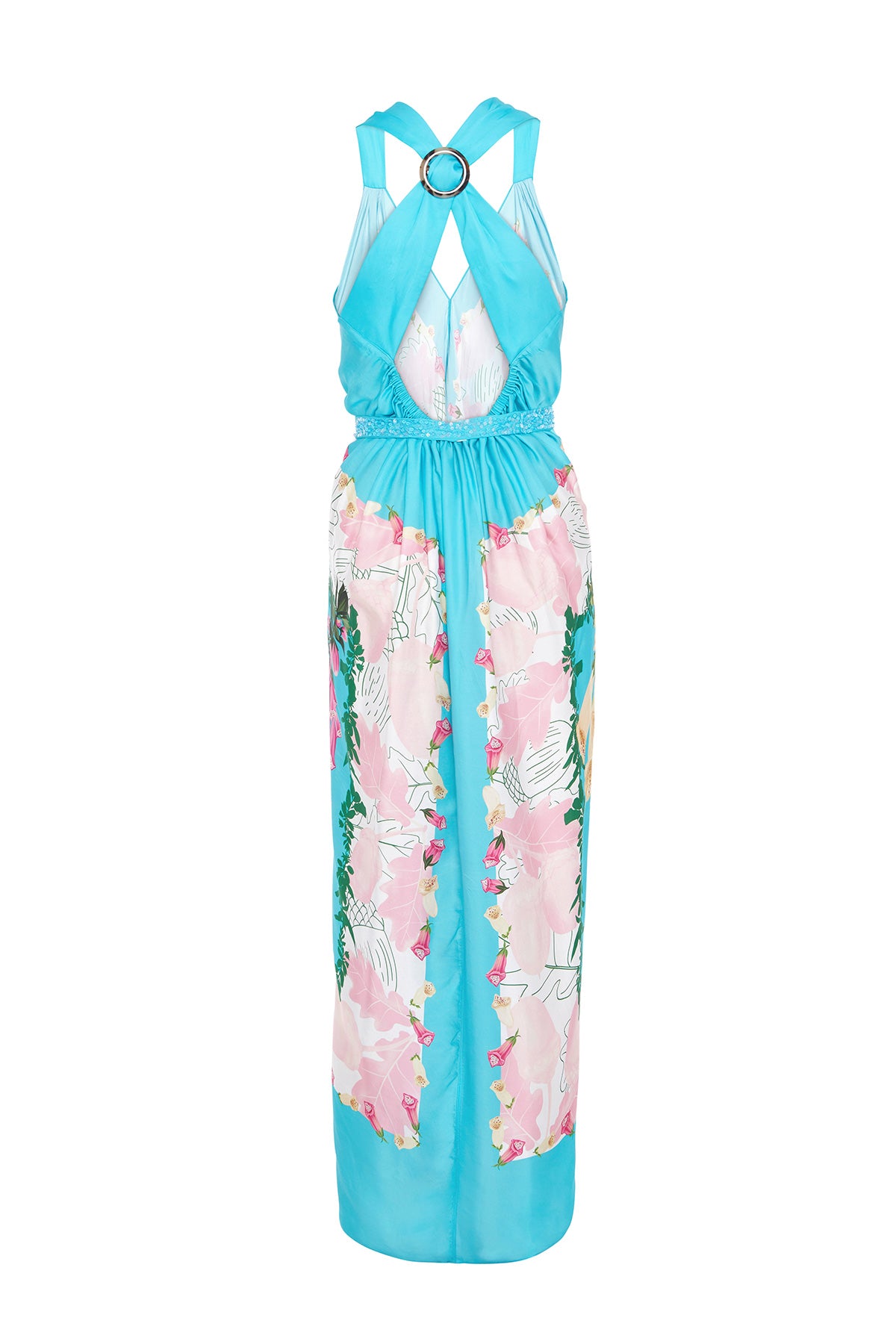 aqua foxgloves dress