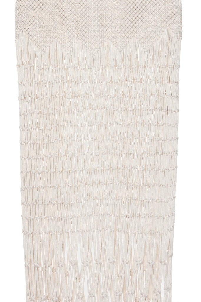 Hand Knotted Ivory Macramé Gown