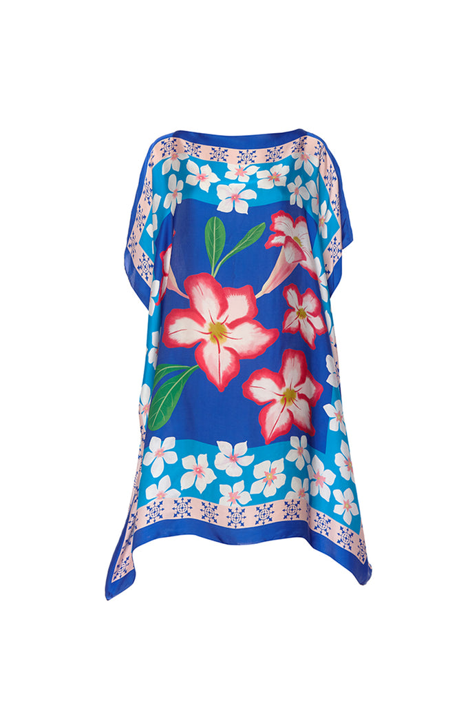 blue adenium scarf dress