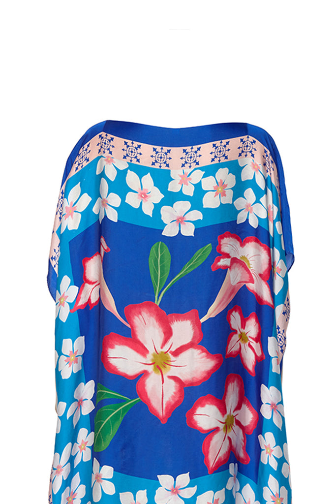 blue adenium scarf dress