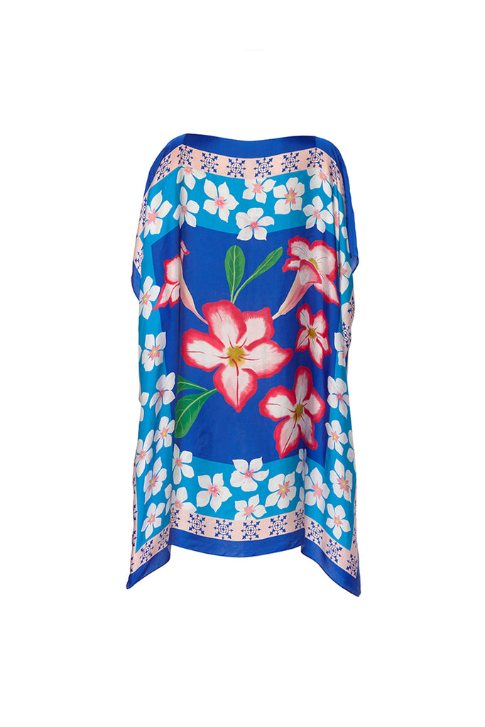 blue adenium scarf dress