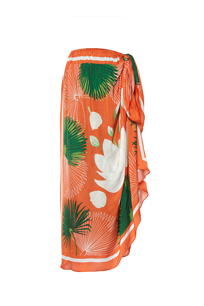 rust jasmine draped skirt