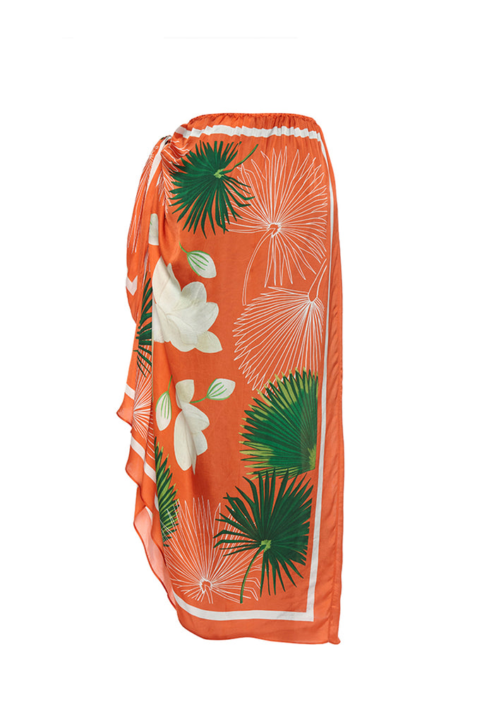 rust jasmine draped skirt