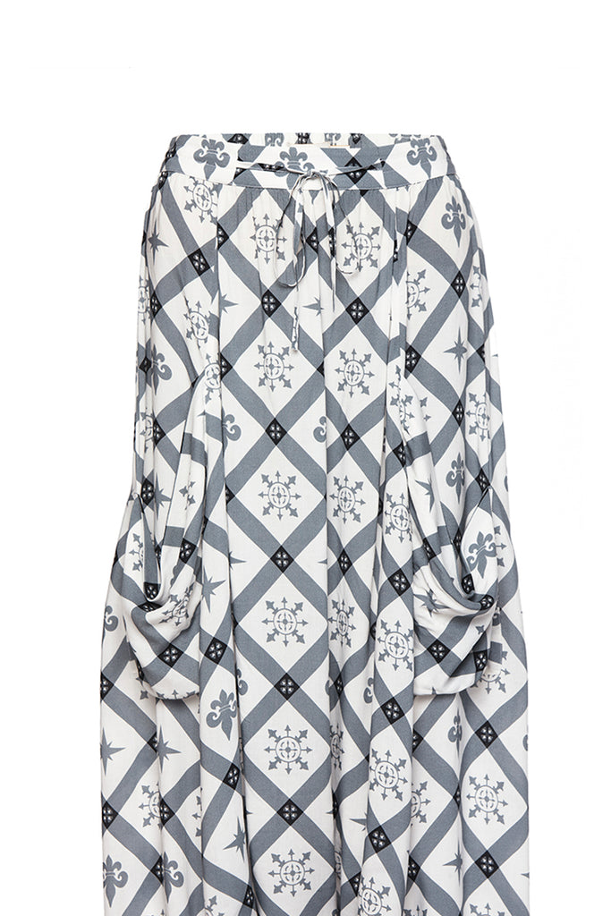 grey printed beach pants