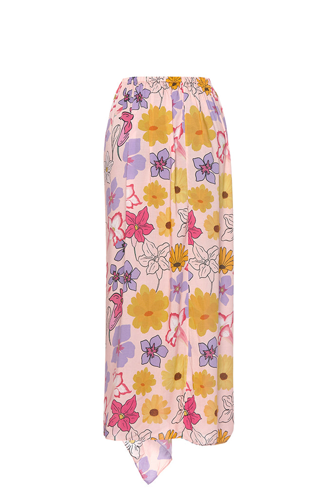 blush floral skirt 