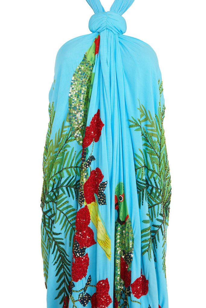 Aqua Parrot & Camel Gown