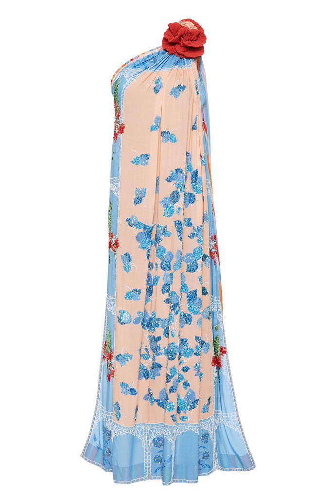 Blush & powder Blue Toga Gown