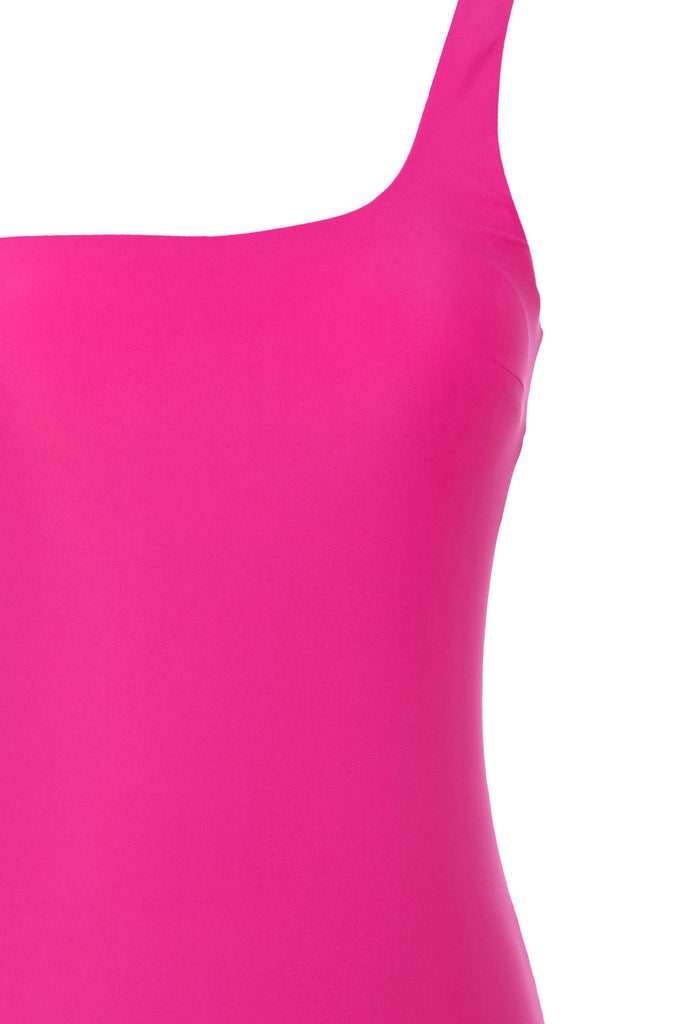 Fushcia one shoulder swimsuit